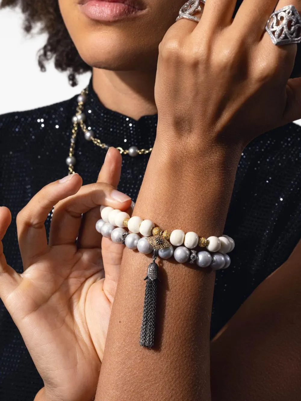 Loree Rodkin Pearl And Diamond Bracelet In Silver
