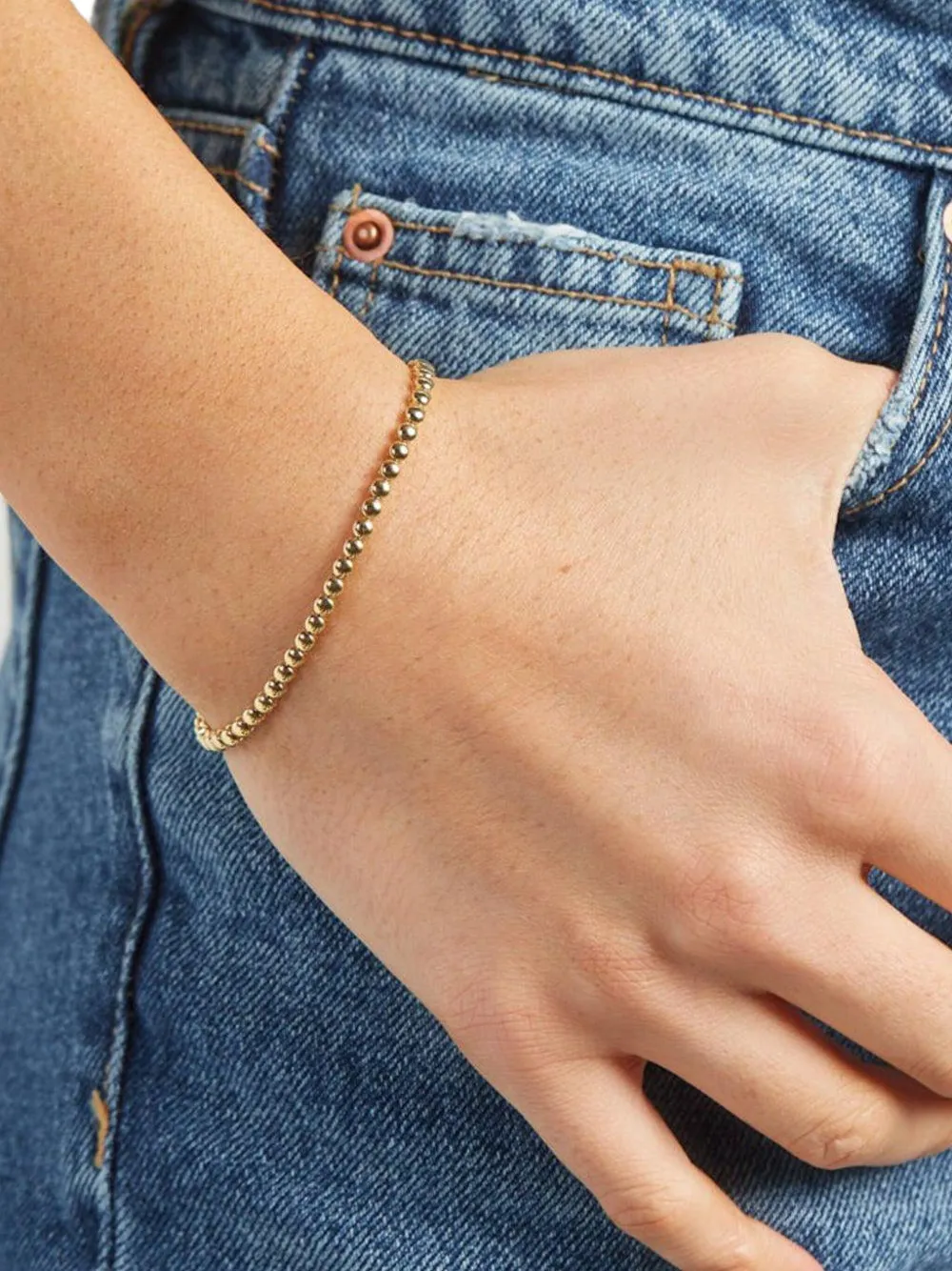 Jennifer Meyer 18k Yellow Gold Mini Bezel Bracelet In Gold