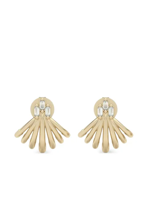 Dana Rebecca Designs Yellow Gold Diamond Burst Huggie Earrings