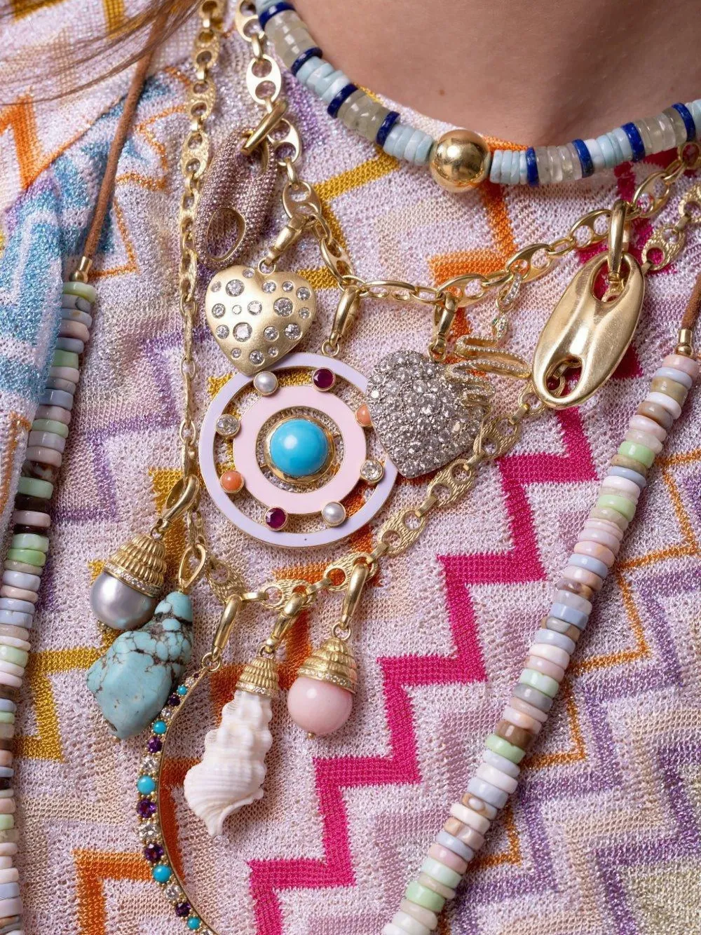 Jenna Blake 18kt Yellow Gold Nugget Turquoise Necklace In Brown