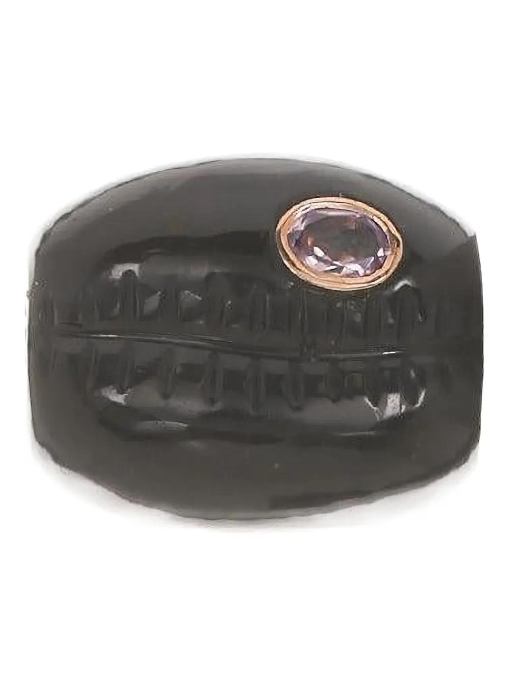 Dezso 18k Rose Gold Cowry Tiger-eye And Garnet Bead Charm In Black