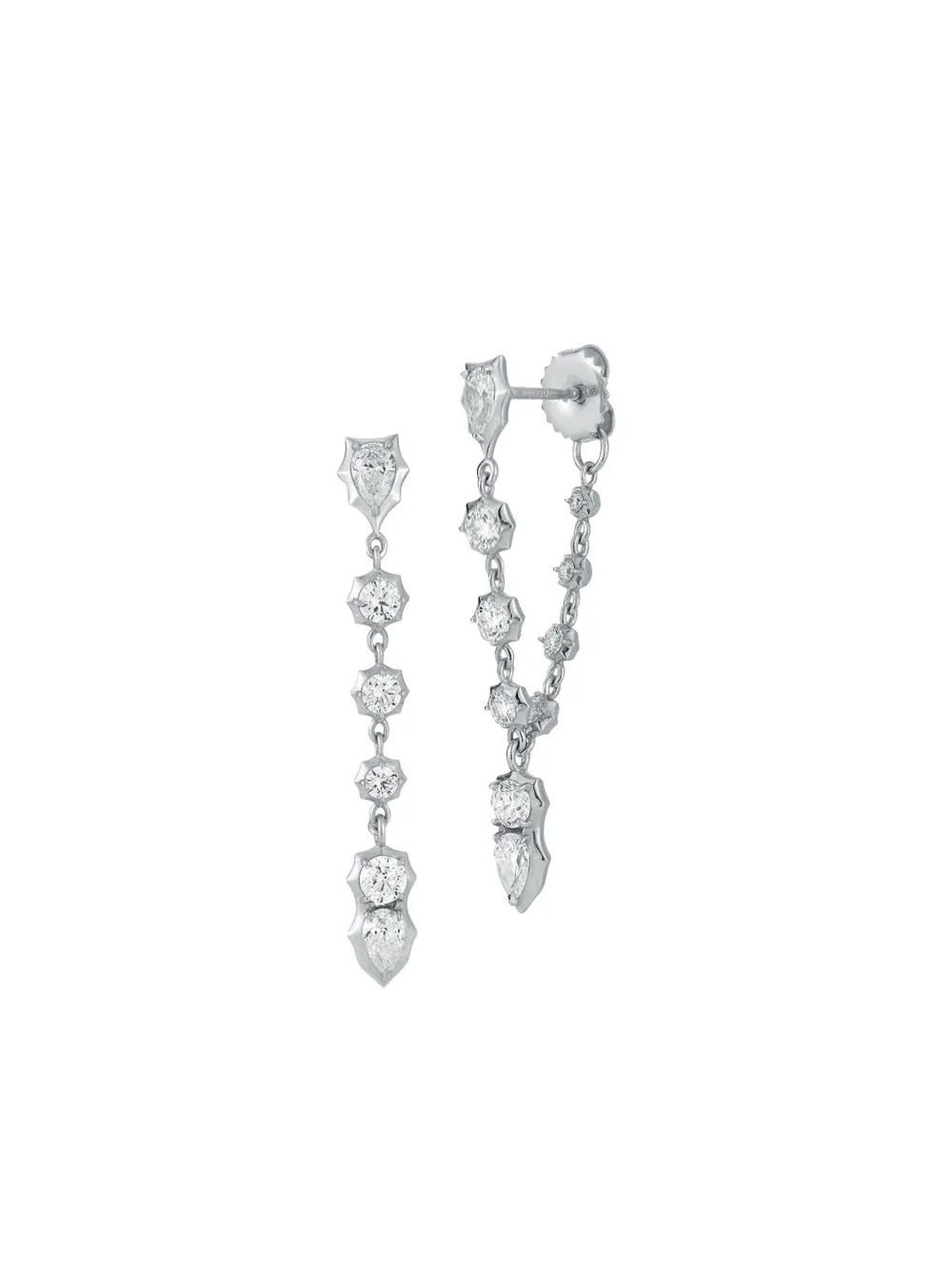 Jade Trau Poppy Loop Diamond Earrings In Brown