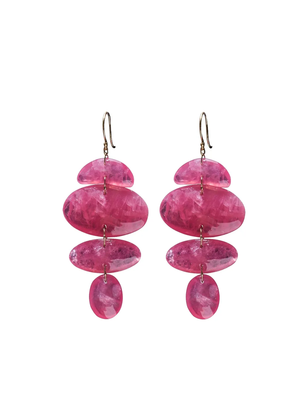 Ten Thousand Things 18k Yellow Gold Totem Rhodochrosite Earrings In Pink