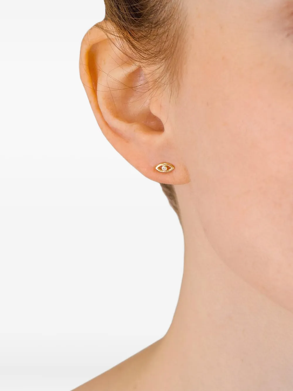 Anzie Orecchino Evil Eye in oro giallo 14 carati con diamante