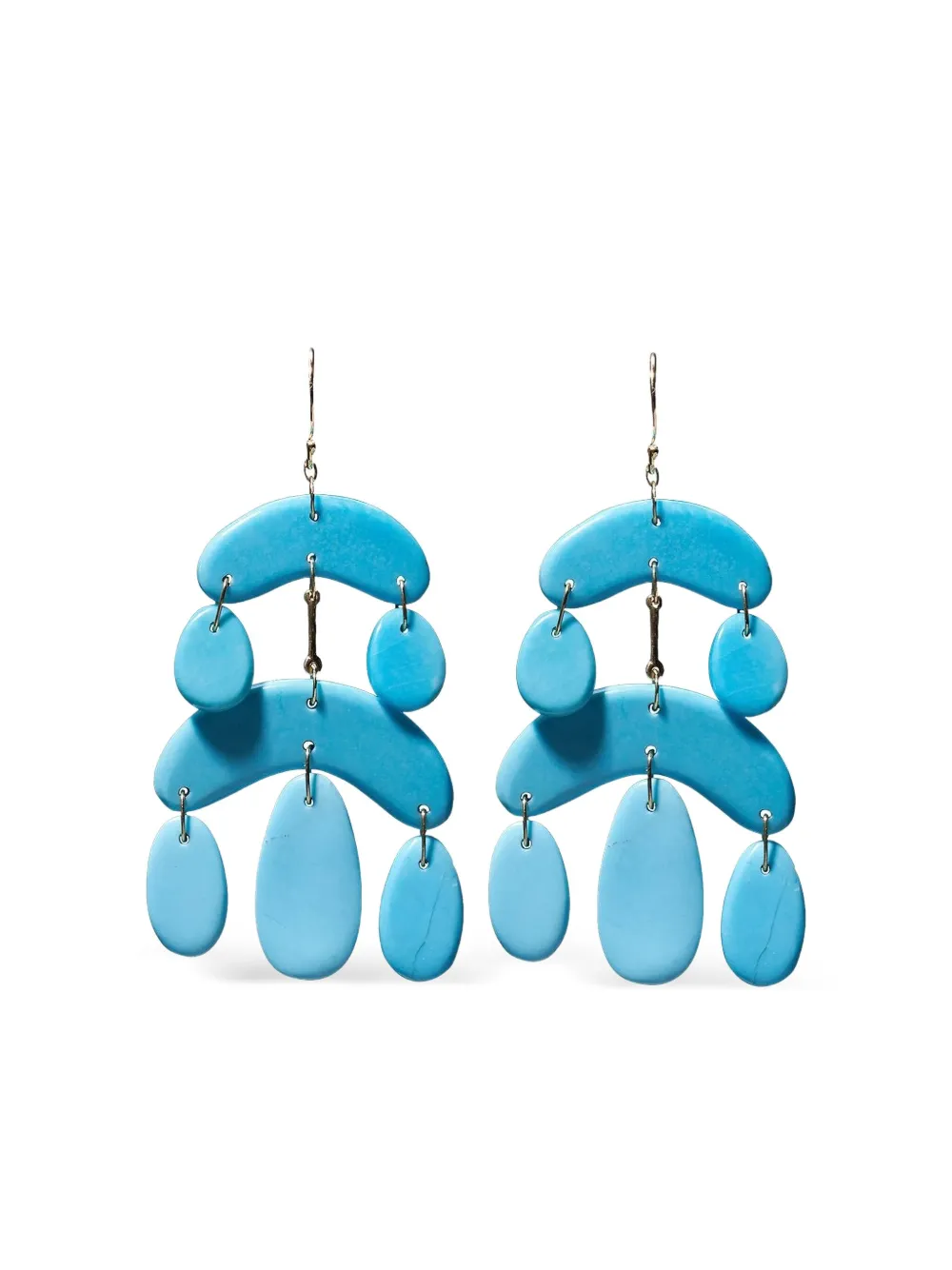 Ten Thousand Things 18k Yellow Gold Turquoise Stone Chandelier Earrings In Blue