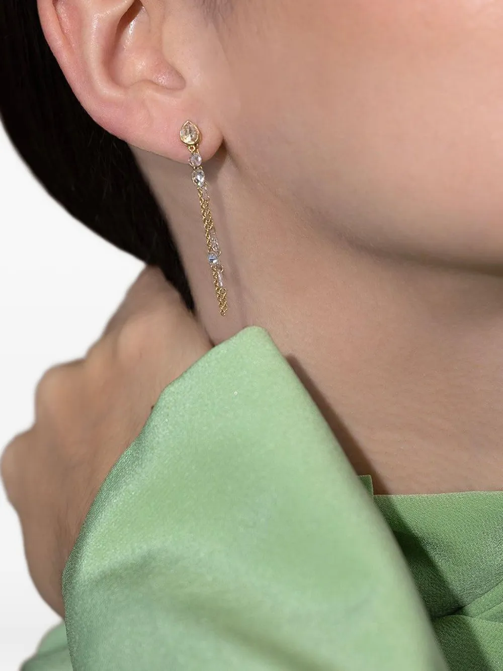 Logan Hollowell 18k Yellow Gold Eau De Rose Diamond Earrings In Gold