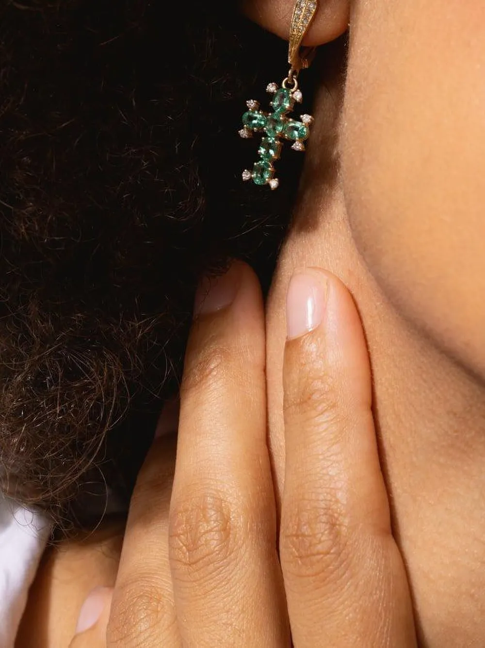 Loree Rodkin 14k Yellow Gold Emerald And Diamond Earrings In Gold