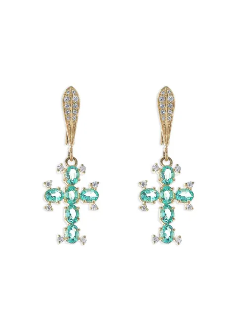 Loree Rodkin anillo en oro amarillo de 14kt con diamante y esmeralda