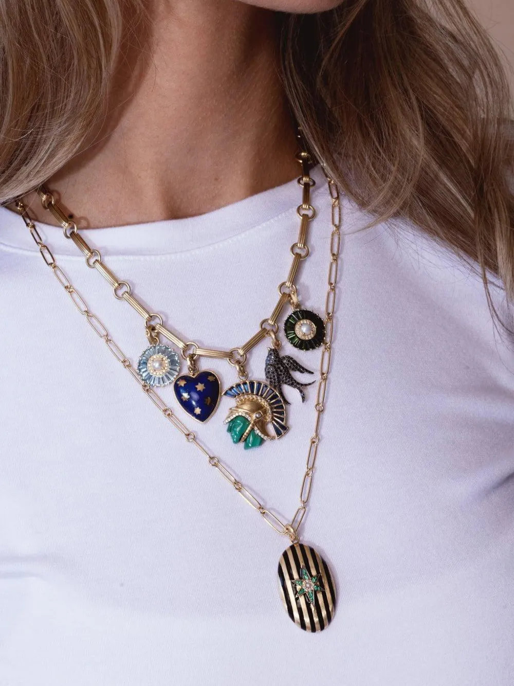 Storrow Jewelry 14k Yellow Gold Lilian Multi-stone Pendant In Gold