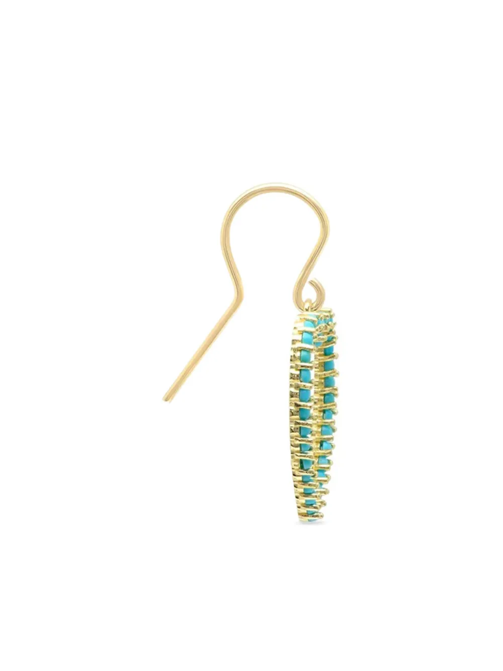 Jennifer Meyer 18k Yellow Gold Open Heart Turquoise Earrings In Multi