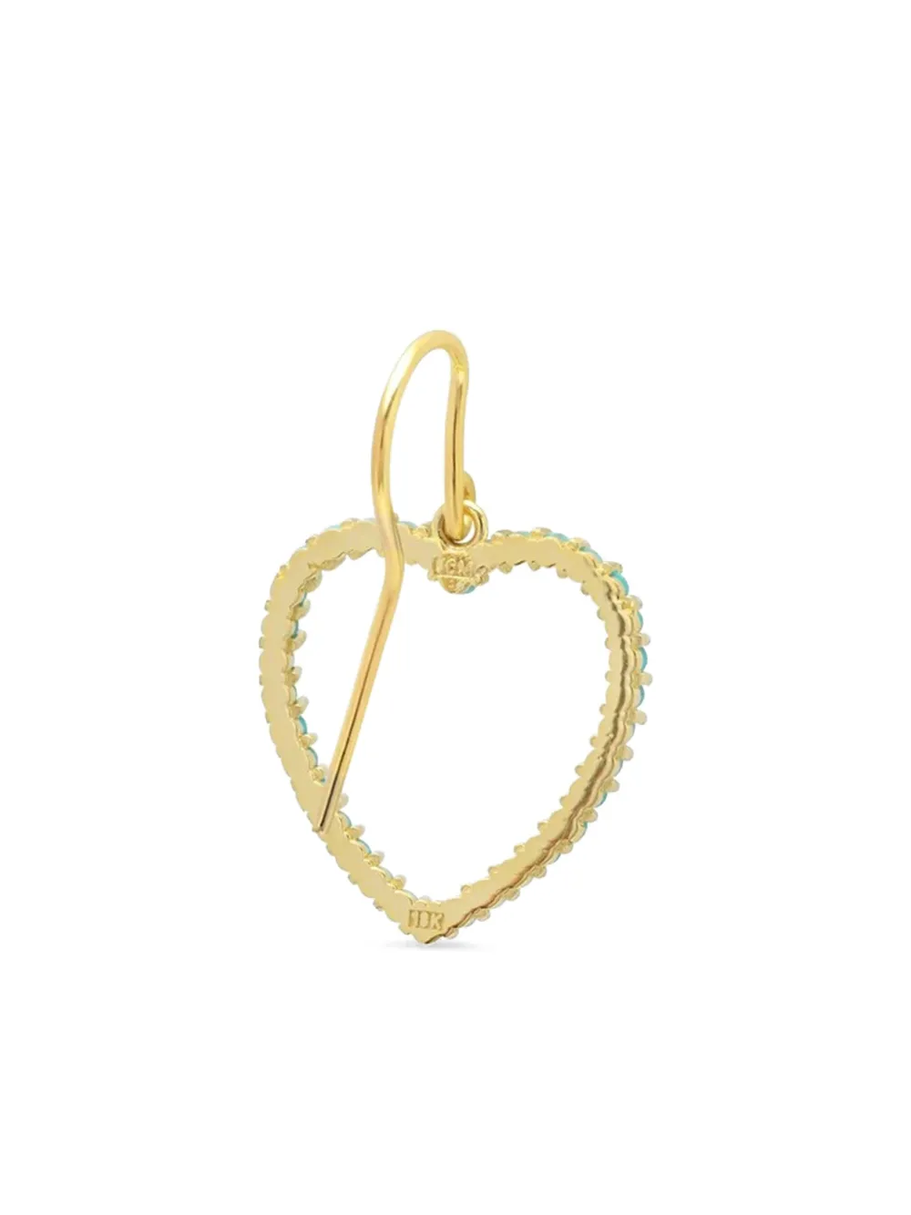 Jennifer Meyer 18k Yellow Gold Open Heart Turquoise Earrings In Multi
