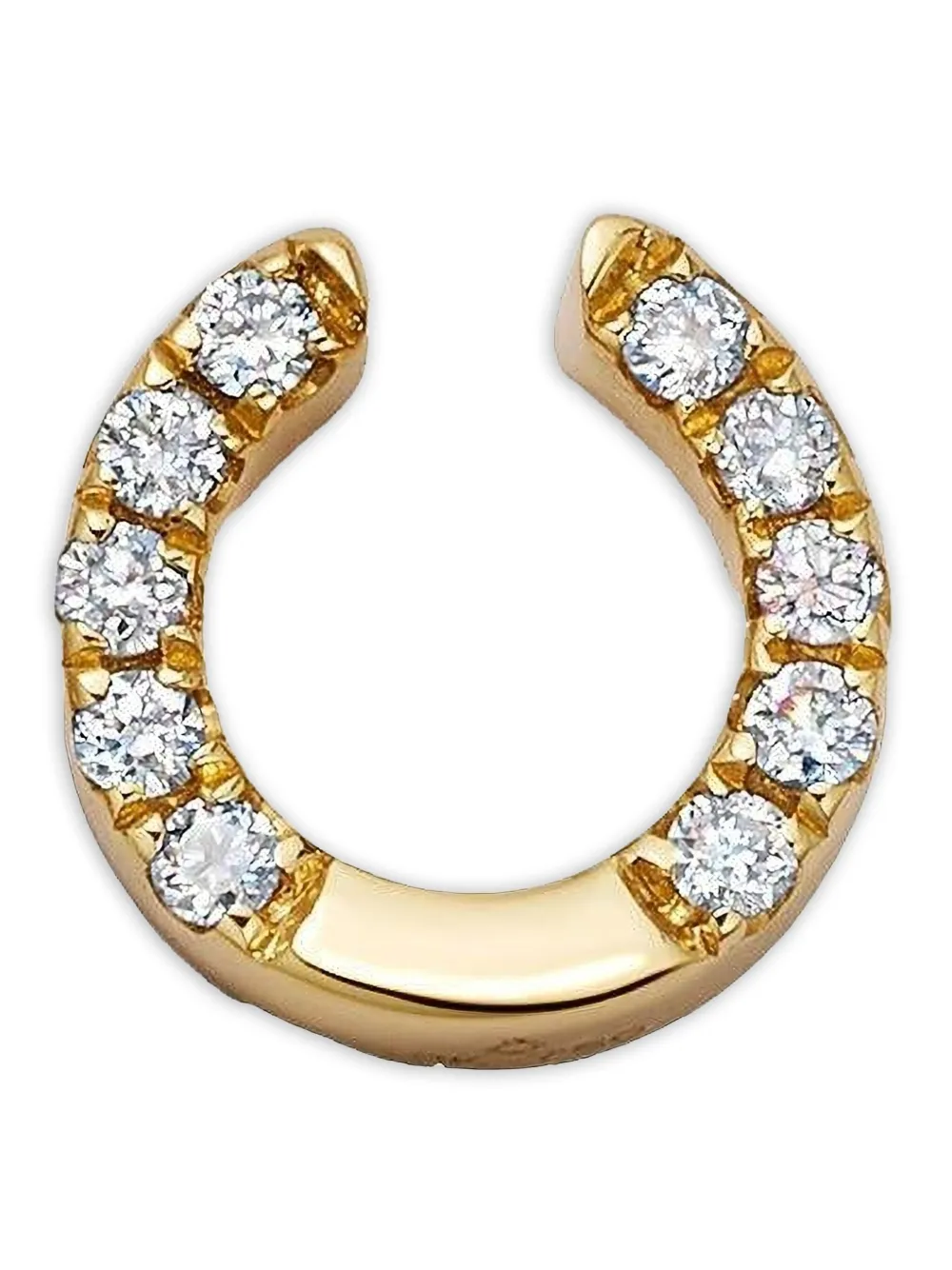 Loquet 18k Yellow Gold Lucky Horseshoe Diamond Charm In Gold