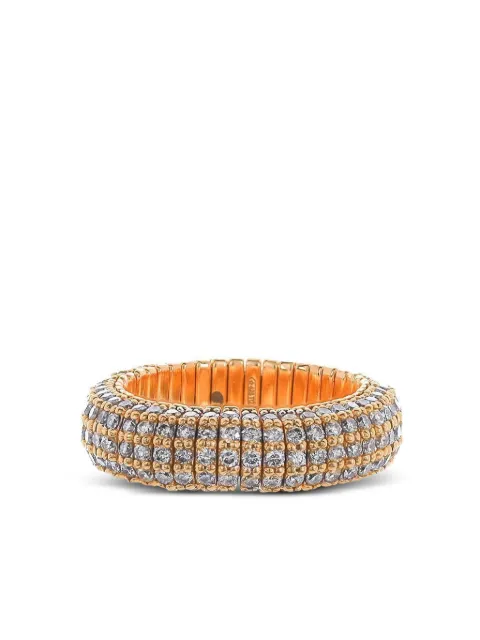 Roberto Demeglio anillo Giotto Stretch en oro blanco de 18kt con diamantes