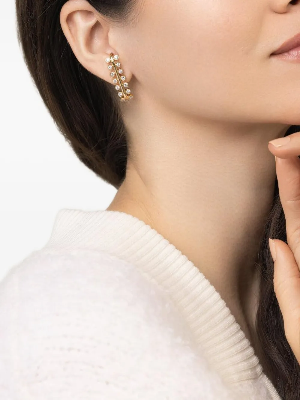Denise Cassou 18k Yellow Gold Diamond Row Earrings In Gold