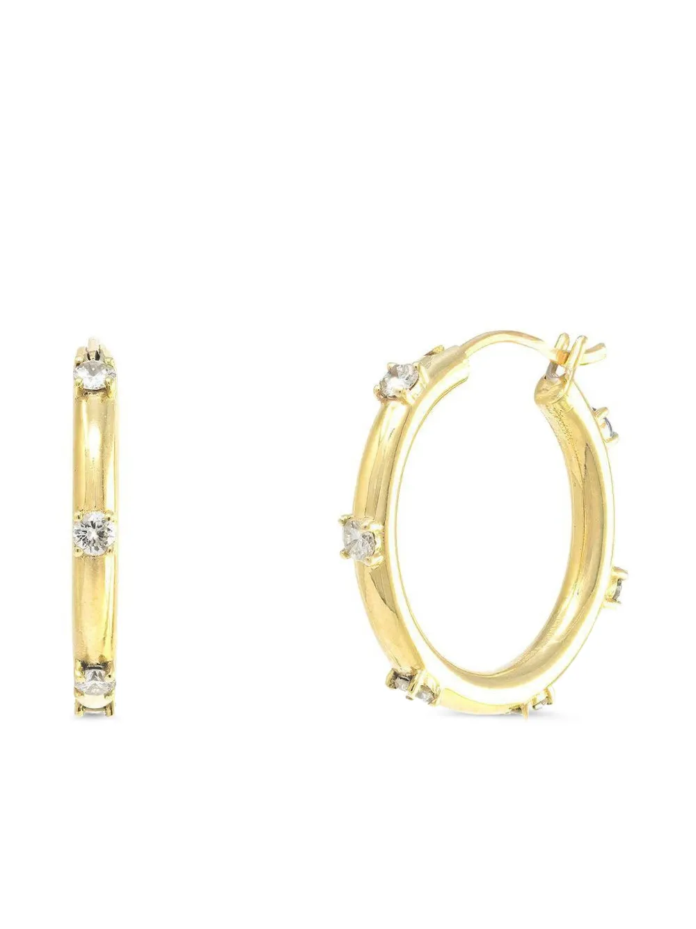Jenna Blake 18k Yellow Gold Polka Dot Diamond Earrings In Gold