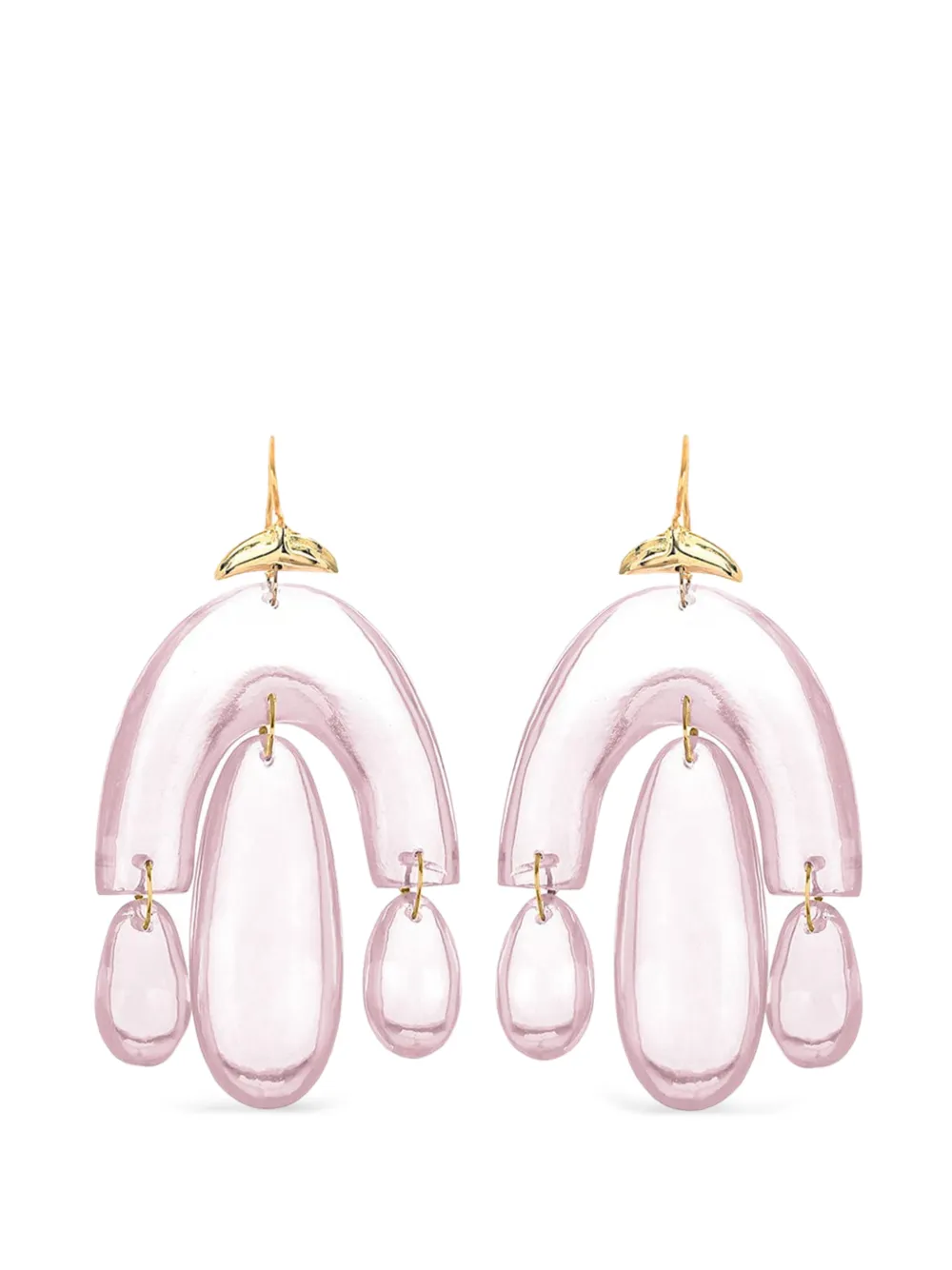 Ten Thousand Things Orecchini Chandelier in oro 18 carati con quarzi rosa