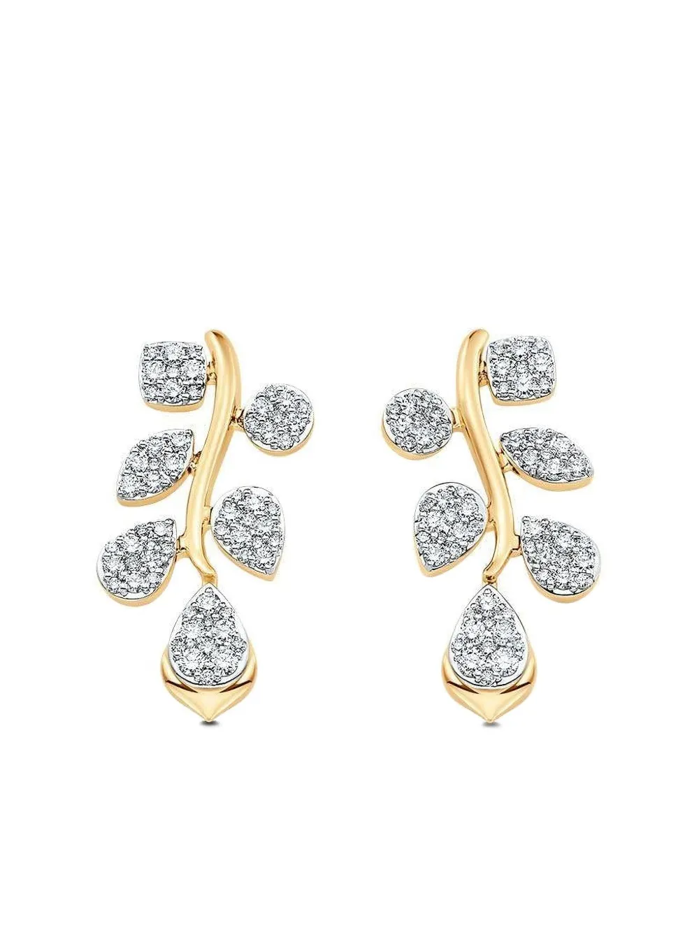 Sara Weinstock ダイヤモンド クラスター ピアス 18Kイエローゴールド - ゴールドトーン Sara Weinstock ダイヤモンド クラスター ピアス 18Kイエローゴールド - ゴールドトーン