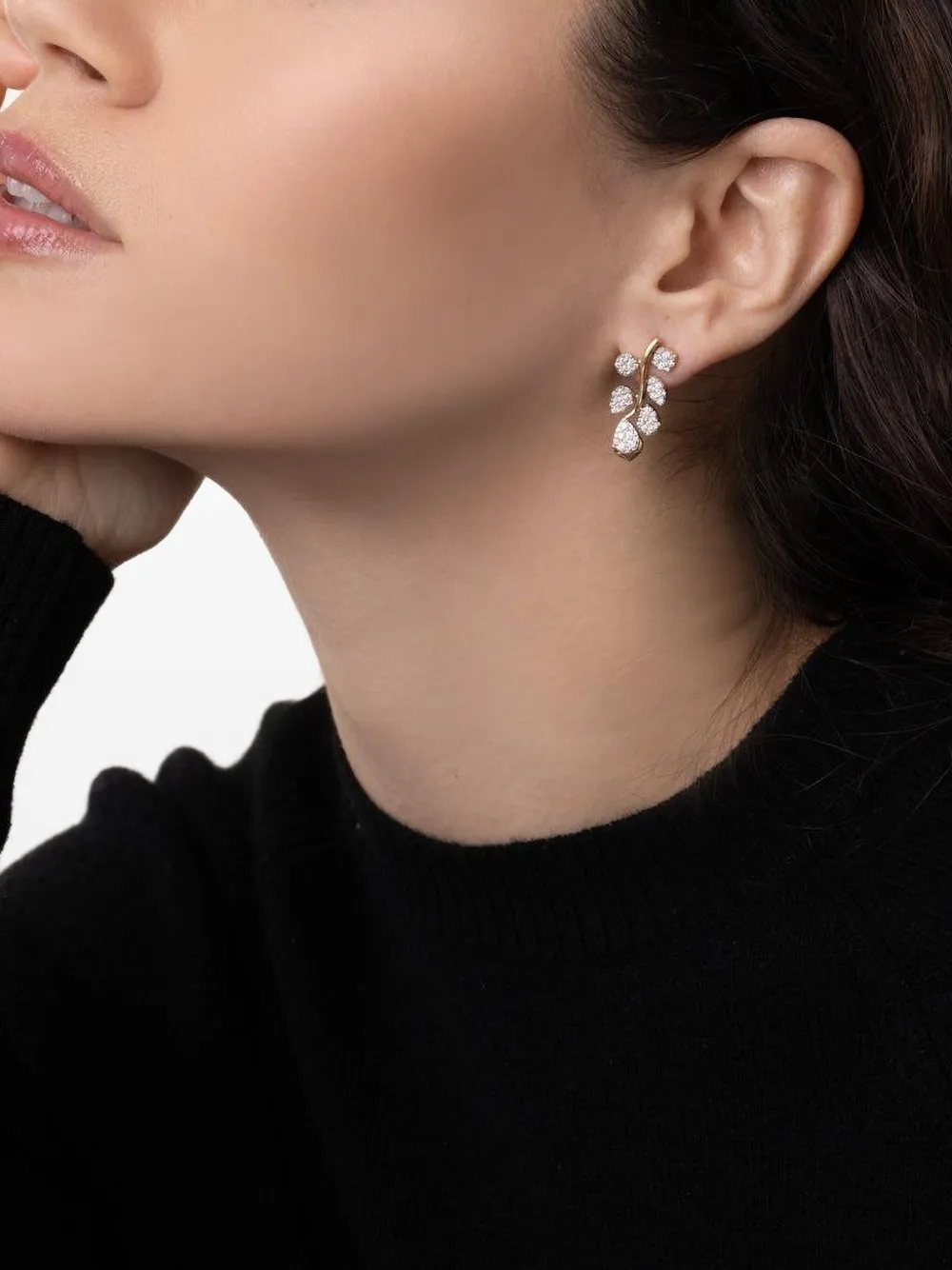 Sara Weinstock 18k Yellow Gold Diamond Cluster Earrings In Metallic