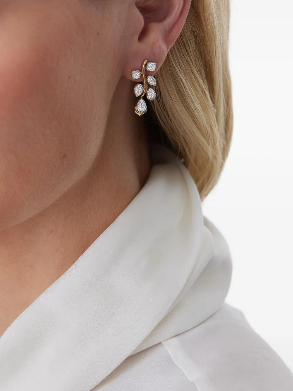 Sara Weinstock 18k Yellow Gold Diamond Cluster Earrings In Metallic