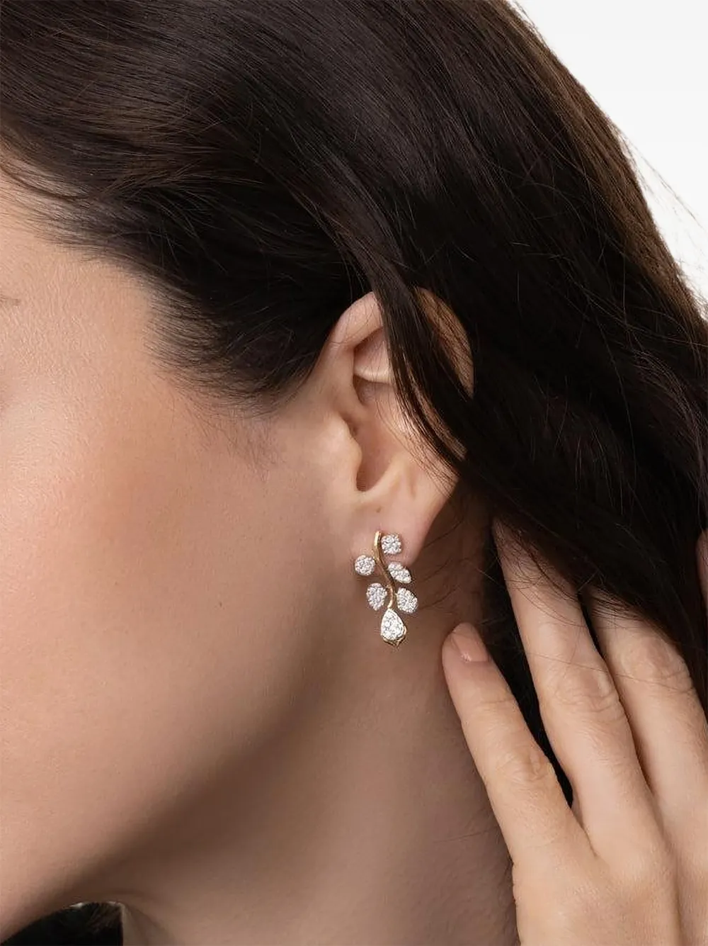 Sara Weinstock 18k Yellow Gold Diamond Cluster Earrings In Metallic