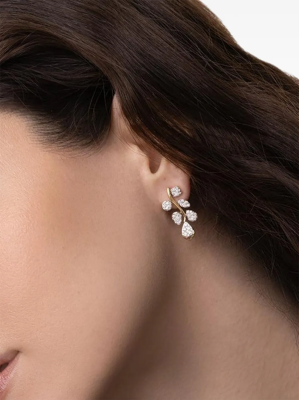 Sara Weinstock 18k Yellow Gold Diamond Cluster Earrings In Metallic