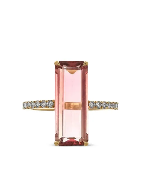 YI Collection 18K yellow gold Supreme diamond and pink tourmaline ring
