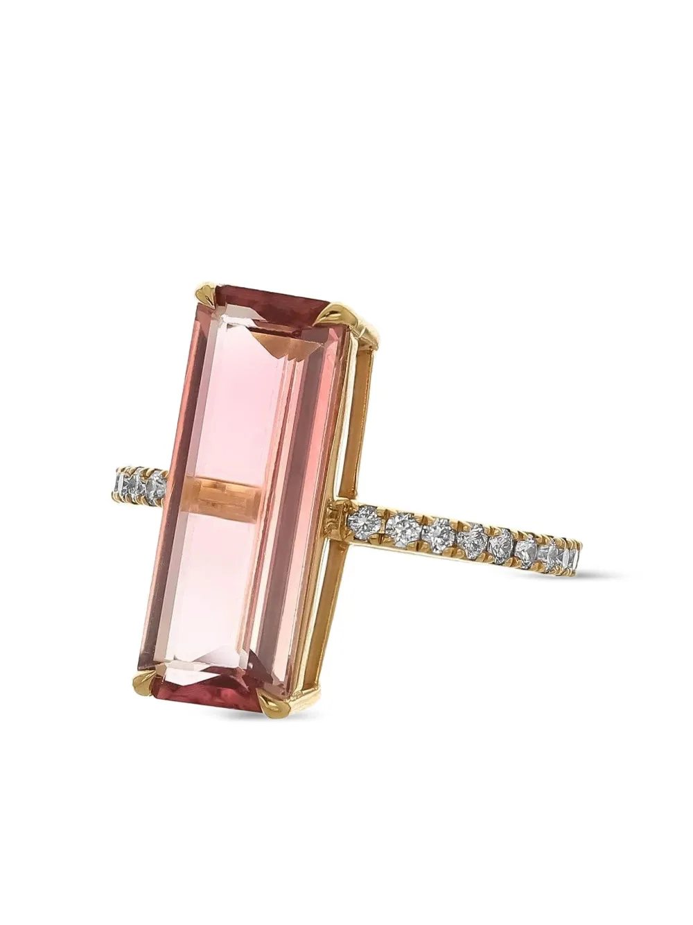 Yi Collection 18k Yellow Gold Supreme Diamond And Pink Tourmaline Ring In Gold