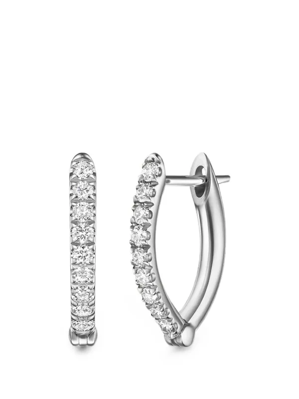 Melissa Kaye Small Cristina Diamond Earrings in Silver