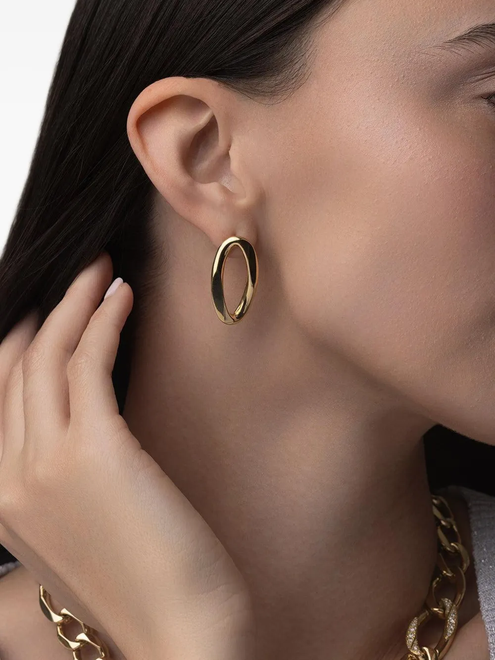 Bizzotto Gioielli 18k Yellow Gold Blink Oval Earrings In Gold