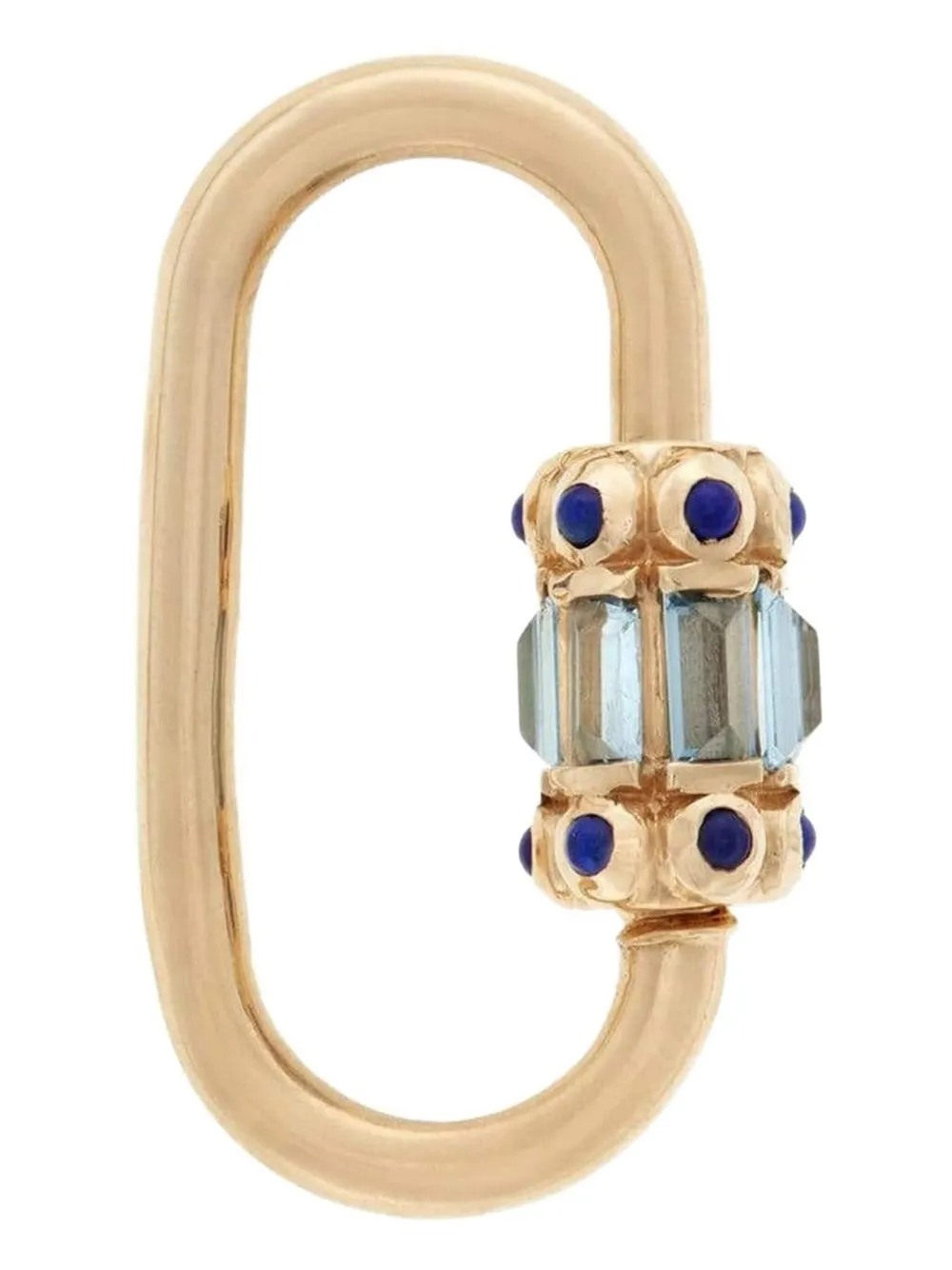 Marla Aaron dije Hatshepsut Lock en oro amarillo de 14kt con aguamarina y lapislázuli | dorado | Image 1