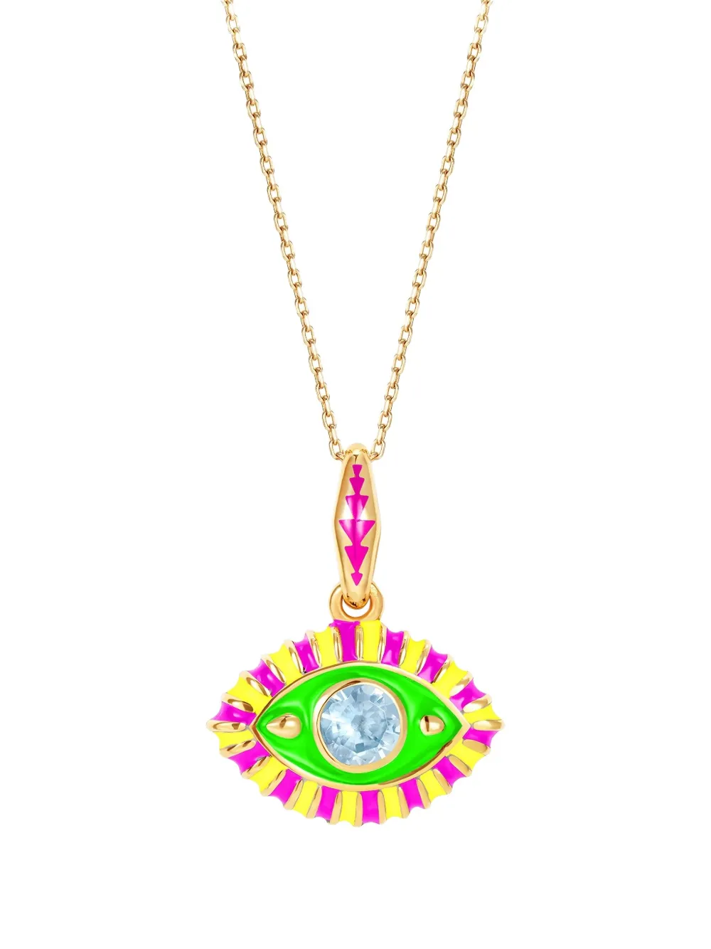 Nevernot Collana con pendente Life In Color Eye in oro giallo 14 carati