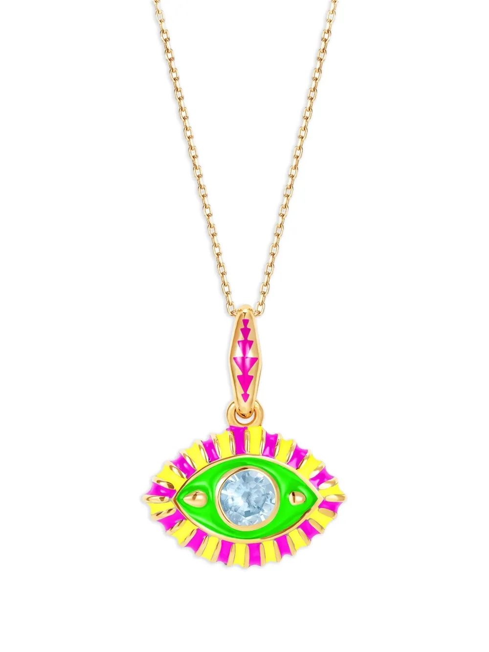 Nevernot 14k Yellow Gold Life In Colour Eye Pendant Necklace In Gold