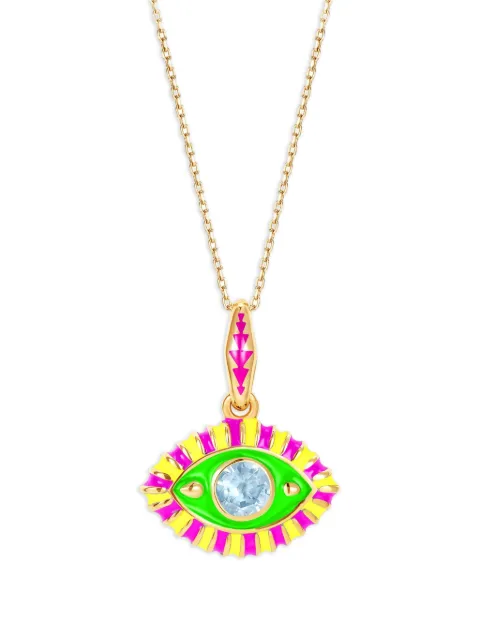 Nevernot 14K yellow gold Life In Colour Eye pendant necklace