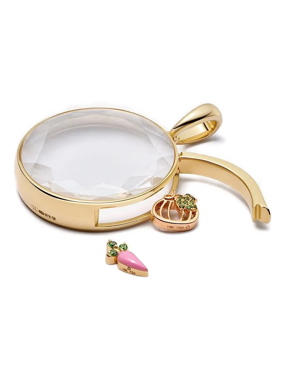 Loquet 18k Rose Gold Pumpkin Tsavorite Charm In Gold