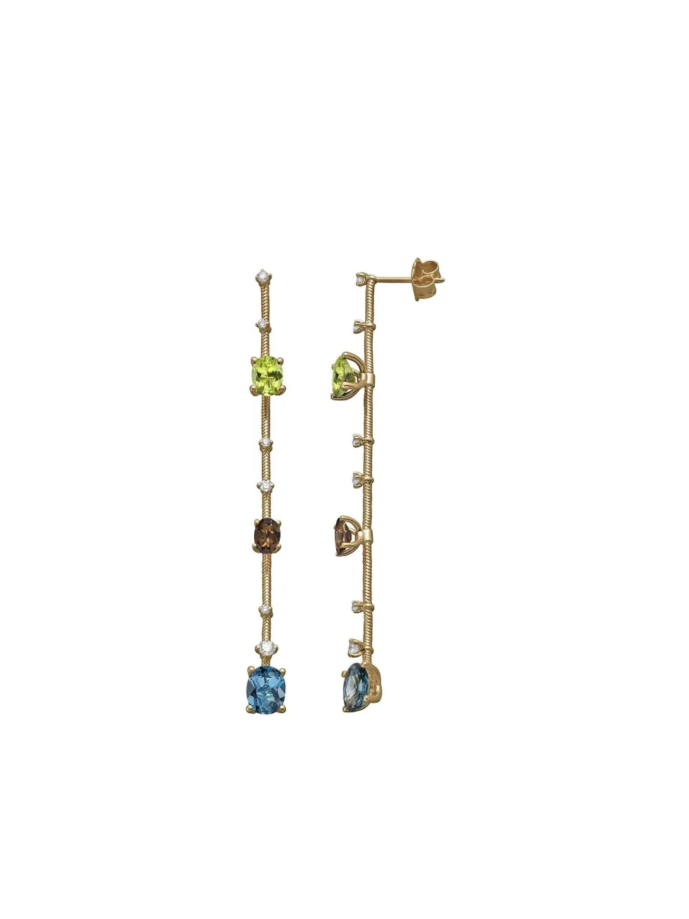 Mattia Cielo 18k Yellow Gold Rugiada Pietre Multi-stone Earrings In Gold