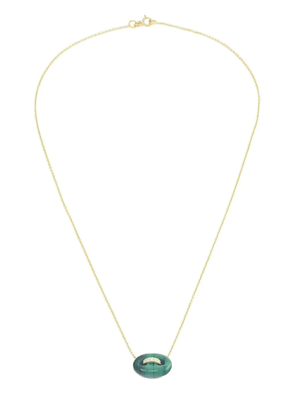 Jenna Blake Collana Mini Mariner in oro giallo 18 carati con malachite e diamanti