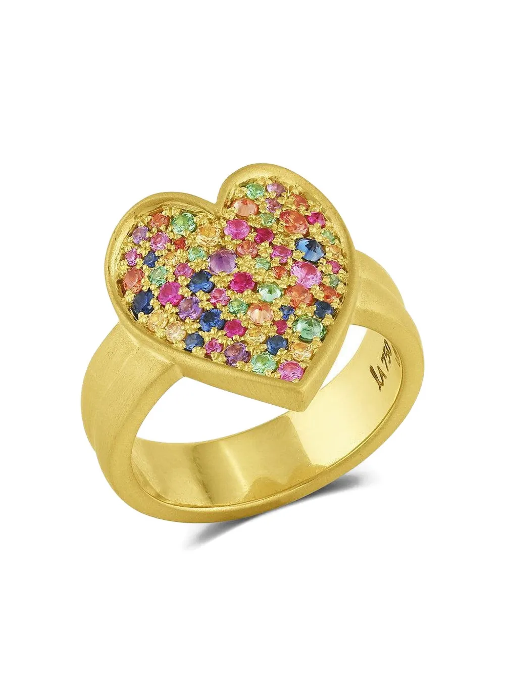 Leigh Maxwell 18k Yellow Gold Confetti Heart Multi-stone Ring In Gold