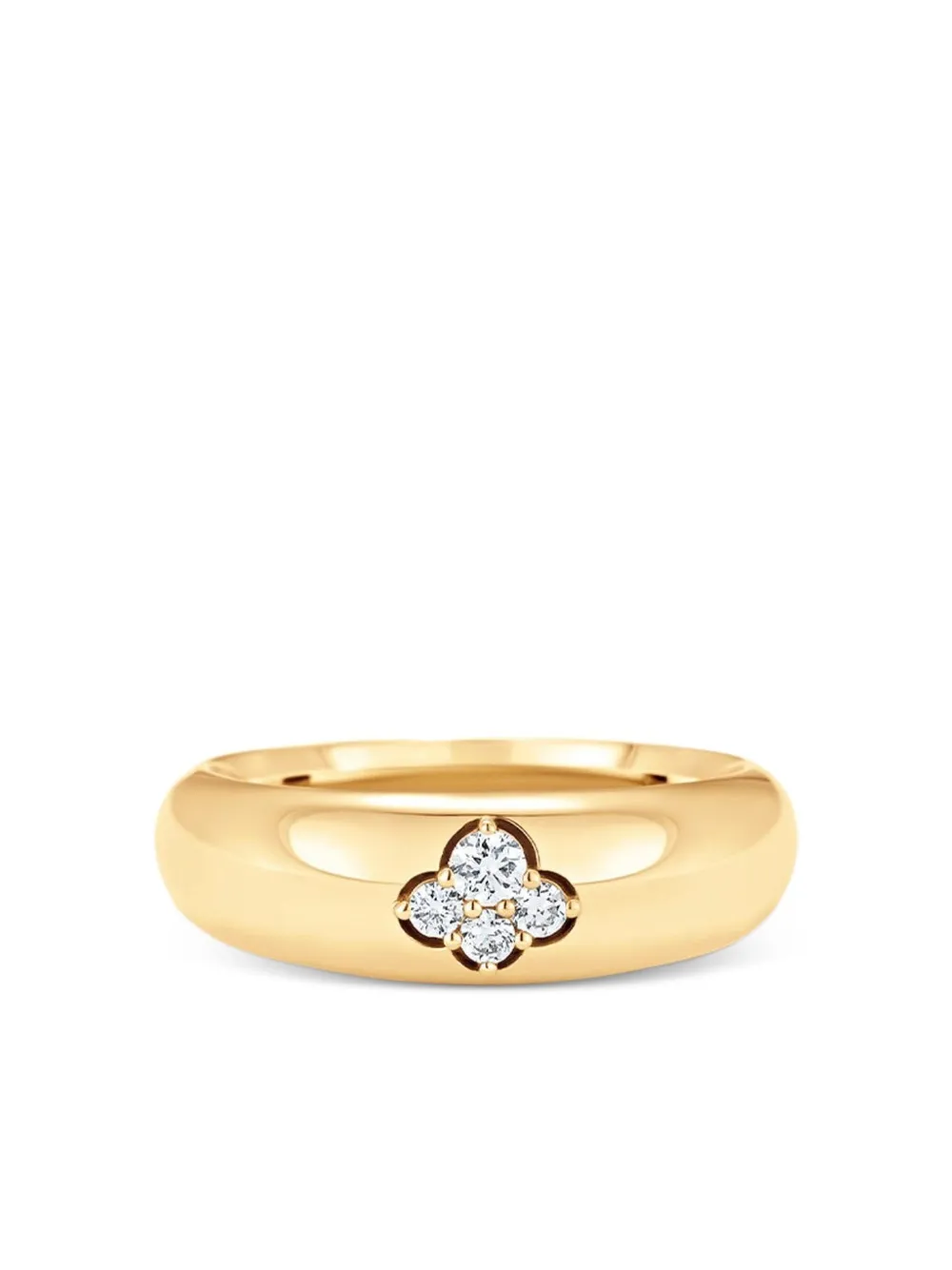 Sara Weinstock 18k Yellow Gold Dujour Four Diamond Ring In Brown