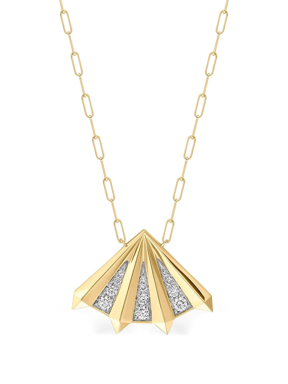 Phillips House 20k Yellow Gold Aura Fan Necklace