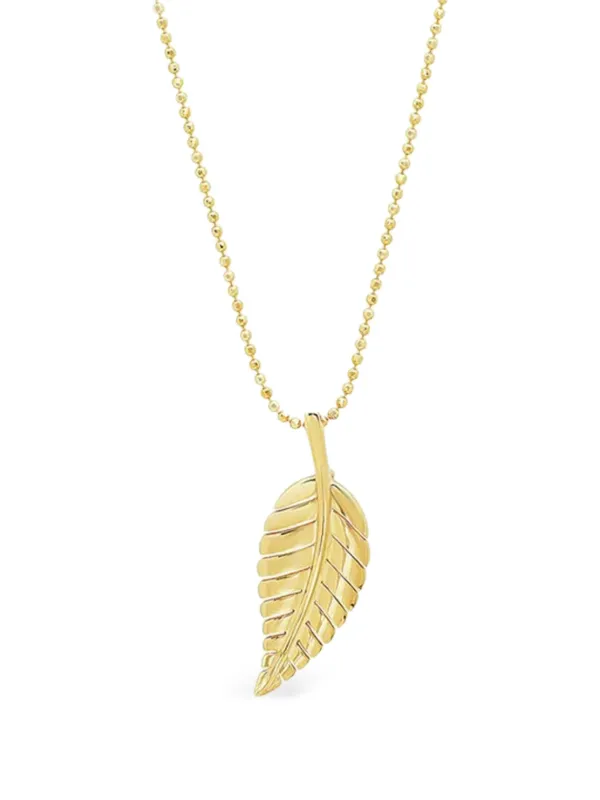 Jennifer Meyer 18K Yellow Gold Leaf Necklace