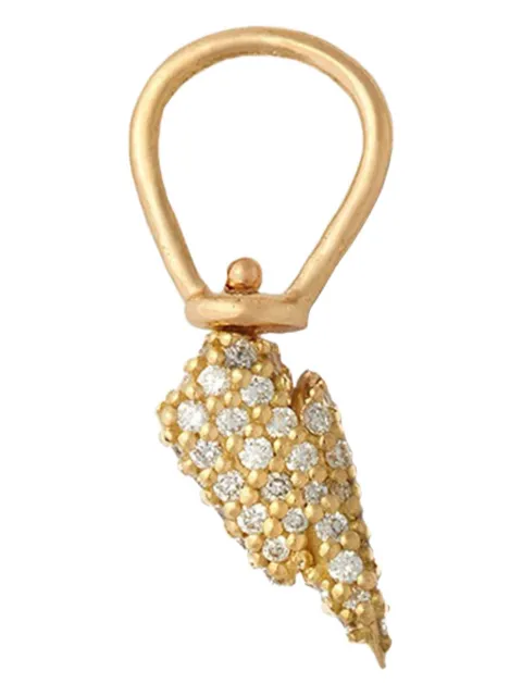 Marla Aaron 18K yellow gold diamond Allstone Itty Bitty Lightening Bolt pendant 