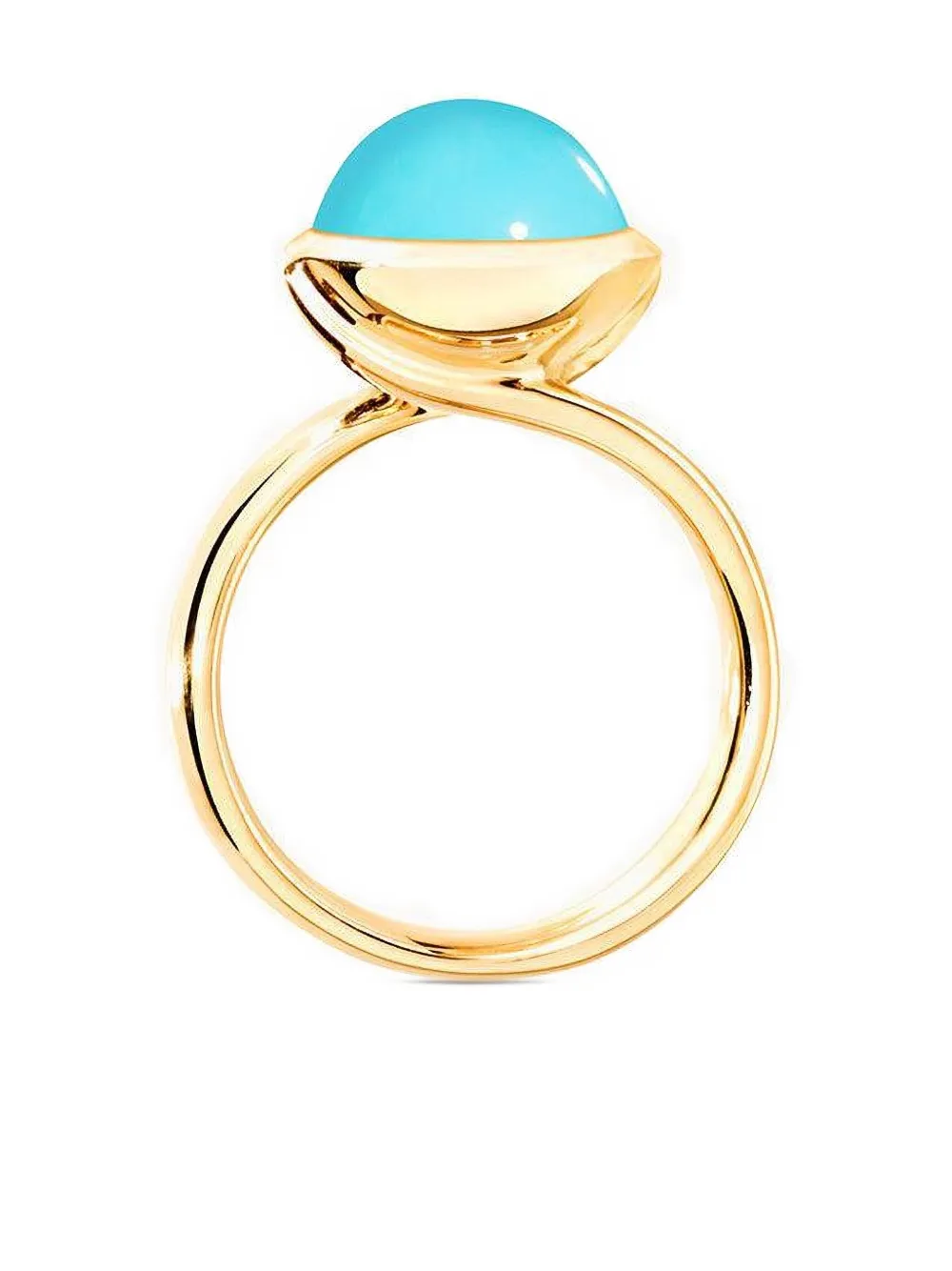 Tamara Comolli 18k Yellow Gold Large Bouton Turquoise Ring In Gold