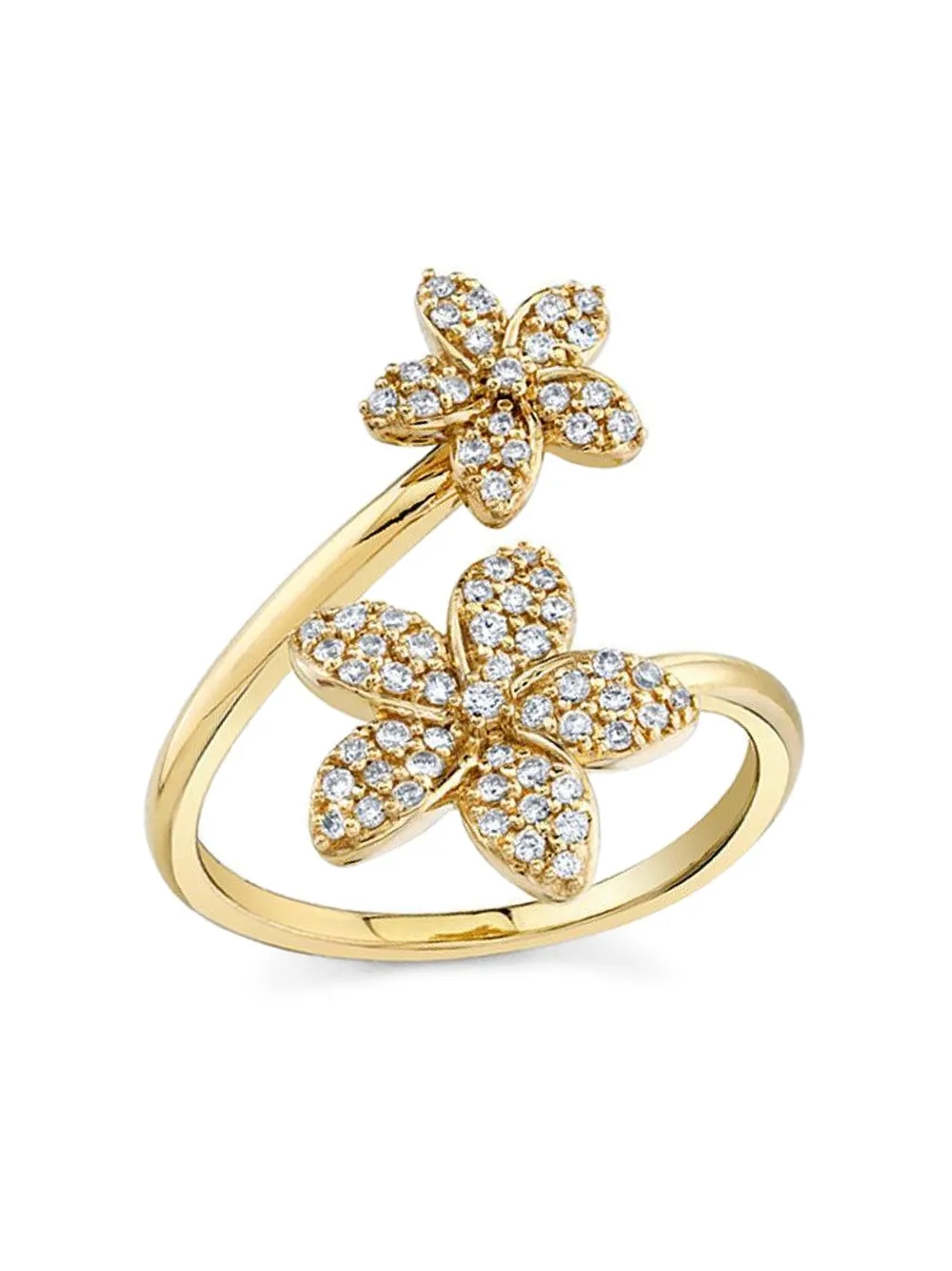 Sydney Evan 14k White Gold Plumeria Diamond Ring