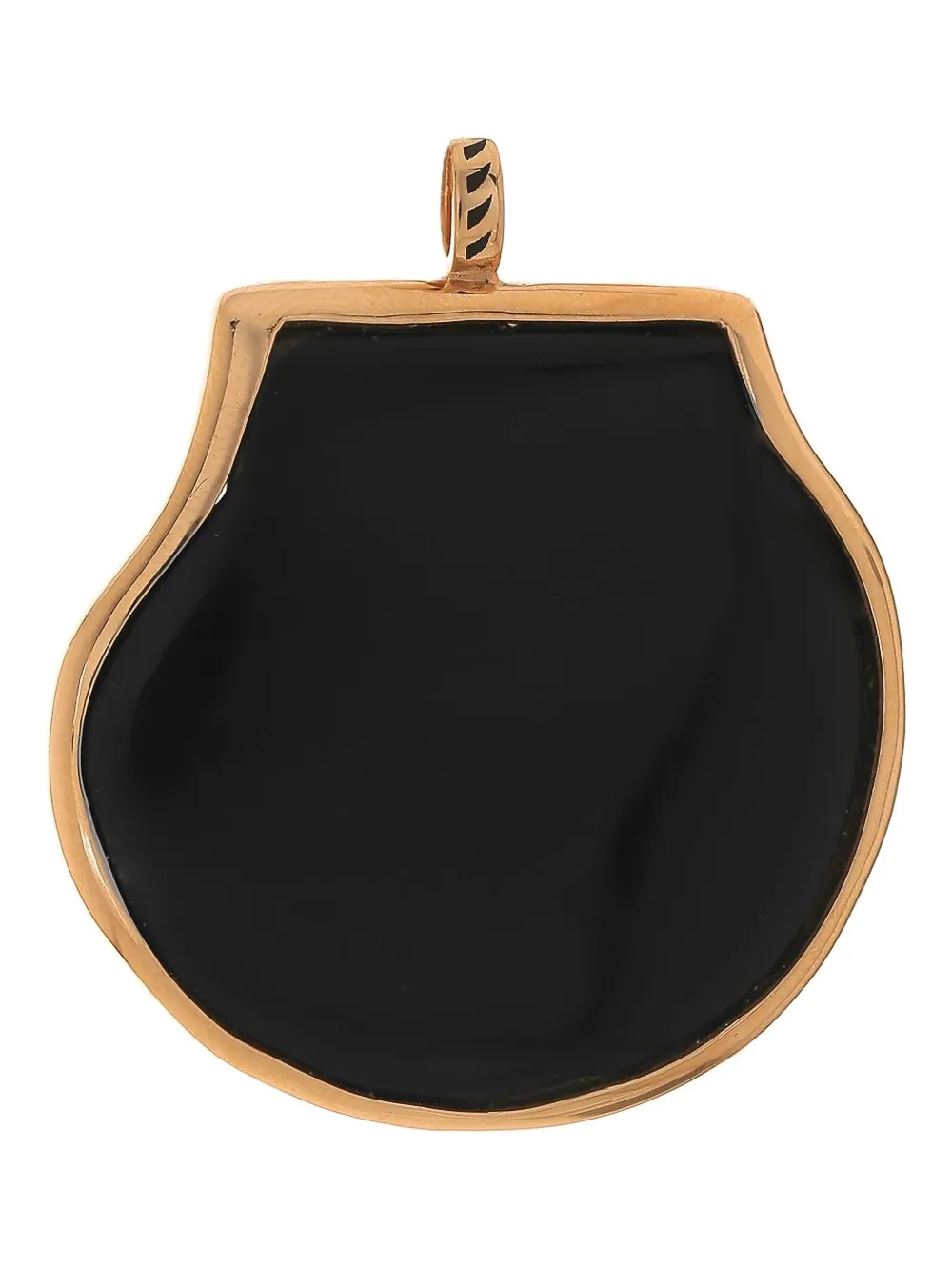 Dezso 18k Rose Gold Big Onyx Scallop Charm In Multi