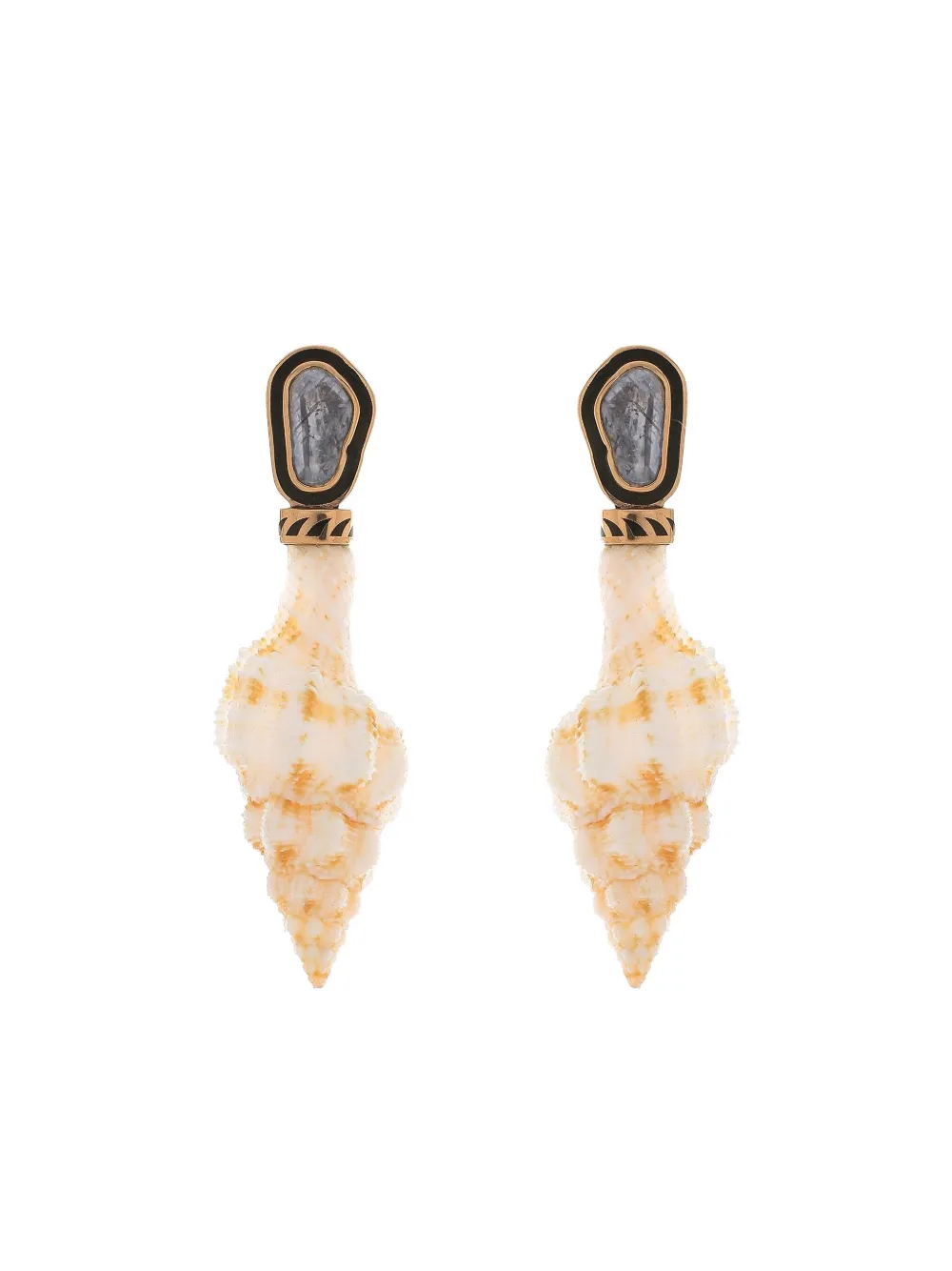Dezso aretes Shell Polki Diamond | blanco | Image 1