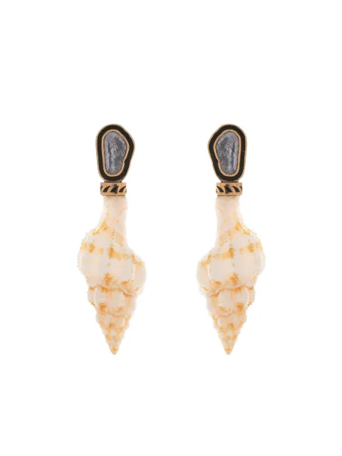 Dezso Shell Polki Diamond earrings