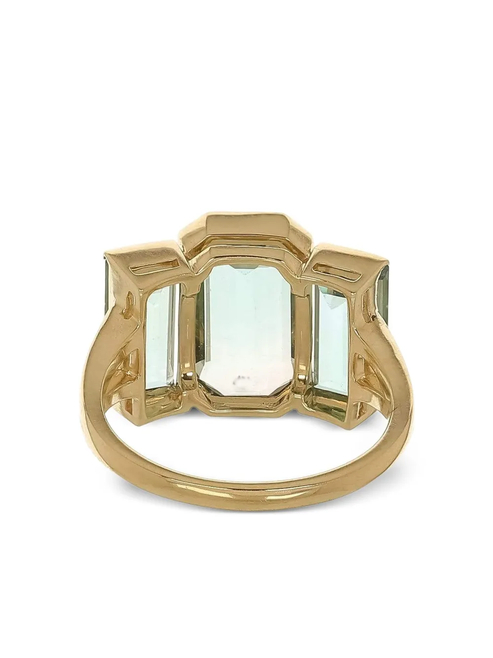 Yi Collection 18k Yellow Gold Tonal Deco Green Tourmaline Ring In Green