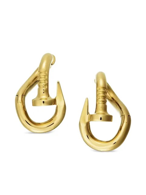 David Webb Yellow Gold Bent Nail Earrings
