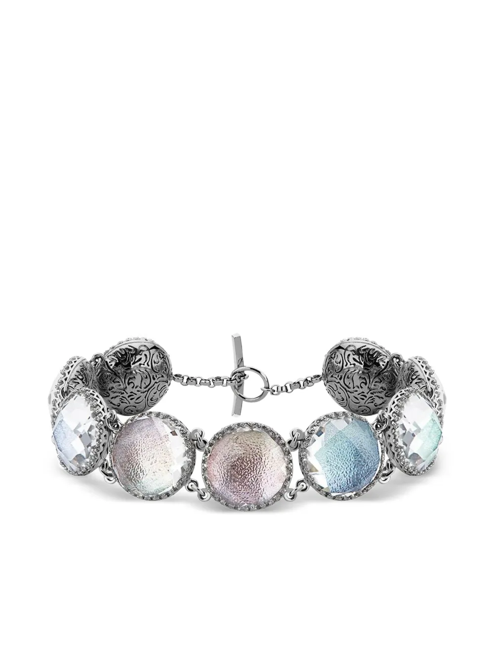 Larkspur & Hawk Olivia Button Bracelet In Silver