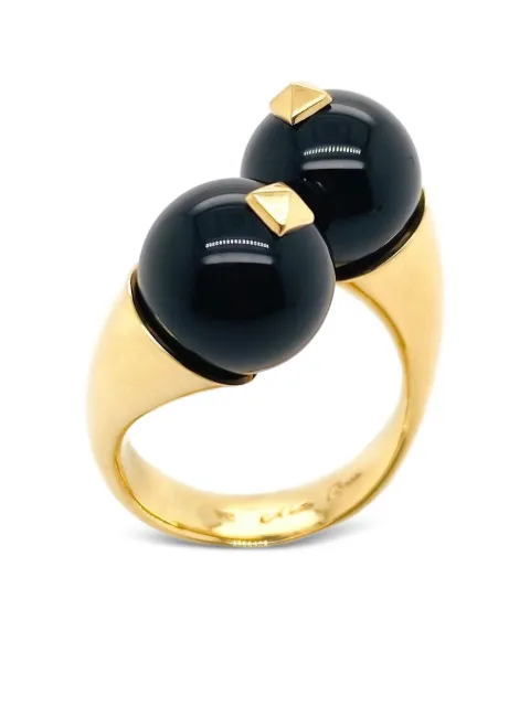 Brooks Brothers anillo Gemini en oro amarillo 18kt con ónix